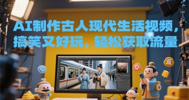 AI制作古人现代生活视频，搞笑又好玩，轻松获取流量-涵知项目站
