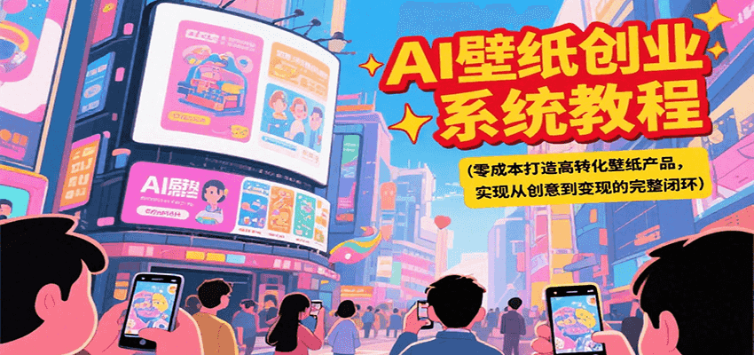 AI壁纸创业系统教程，零成本打造高转化壁纸产品，实现从创意到变现的完整闭环-涵知项目站