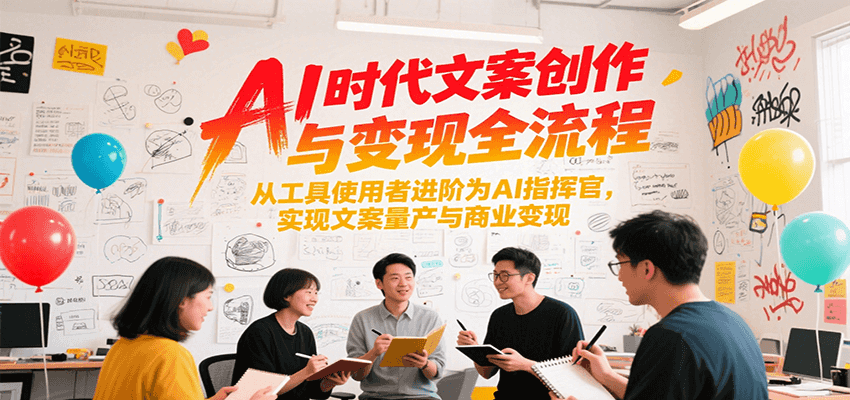 AI时代文案创作与变现全流程，从工具使用者进阶为AI指挥官，实现文案量产与商业变现-涵知项目站