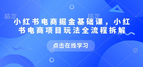 小红书电商掘金课，小红书电商项目玩法全流程拆解（更新5月）-涵知项目站