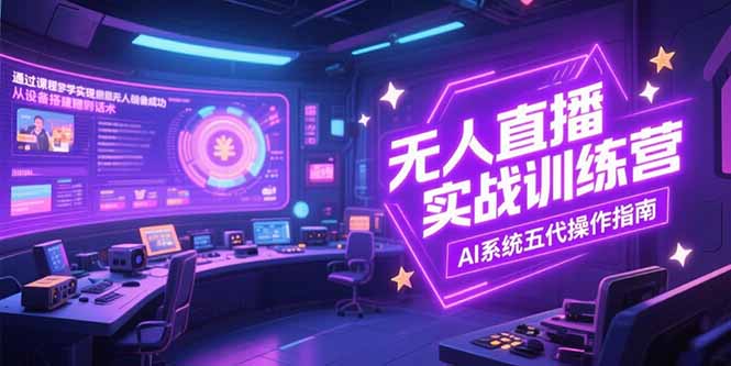 无人直播实操训练营，从设备搭建到话术，AI系统五代操作指南(7月更新-涵知项目站