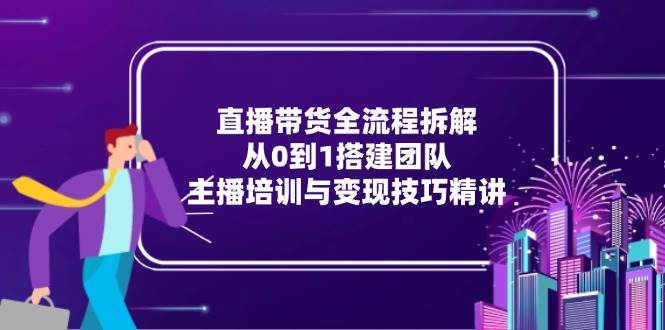 （15004期）直播带货全流程拆解：从0到1搭建团队，主播培训与变现技巧精讲-涵知项目站
