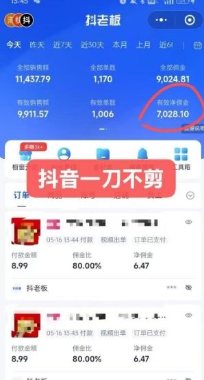 抖音短视频一刀不剪带货，不剪辑，不直播，每天发个视频，等着出单获取带货佣金-涵知项目站
