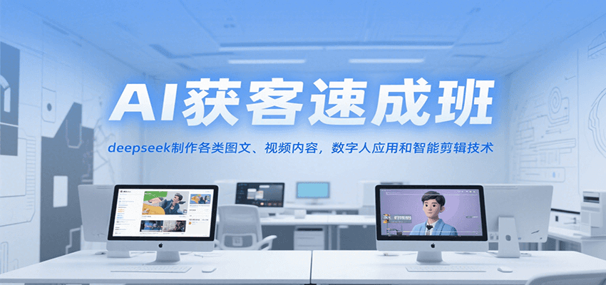 AI获客速成班，deepseek制作各类图文、视频内容，数字人应用和智能剪辑技术-涵知项目站