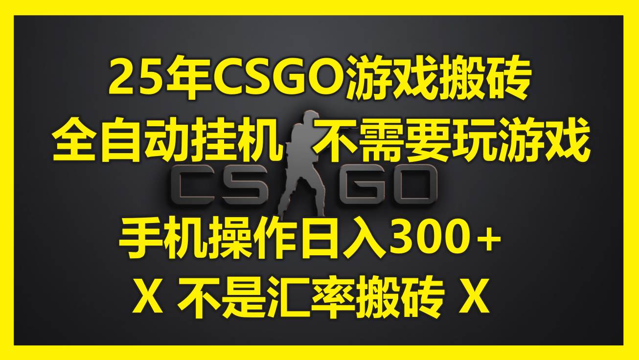 图片[1]-（14902期）25年CSGO游戏搬砖，全自动挂机，不需要玩游戏，手机操作日入300+。(不…-涵知项目站