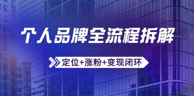 （14799期）个人品牌全流程拆解：定位+涨粉+变现闭环，微信生态运营与资源整合-涵知项目站