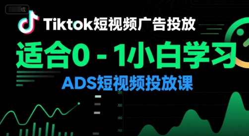 Tiktok短视频广告投放，适合0-1小白学习ADS短视频投放课-涵知项目站